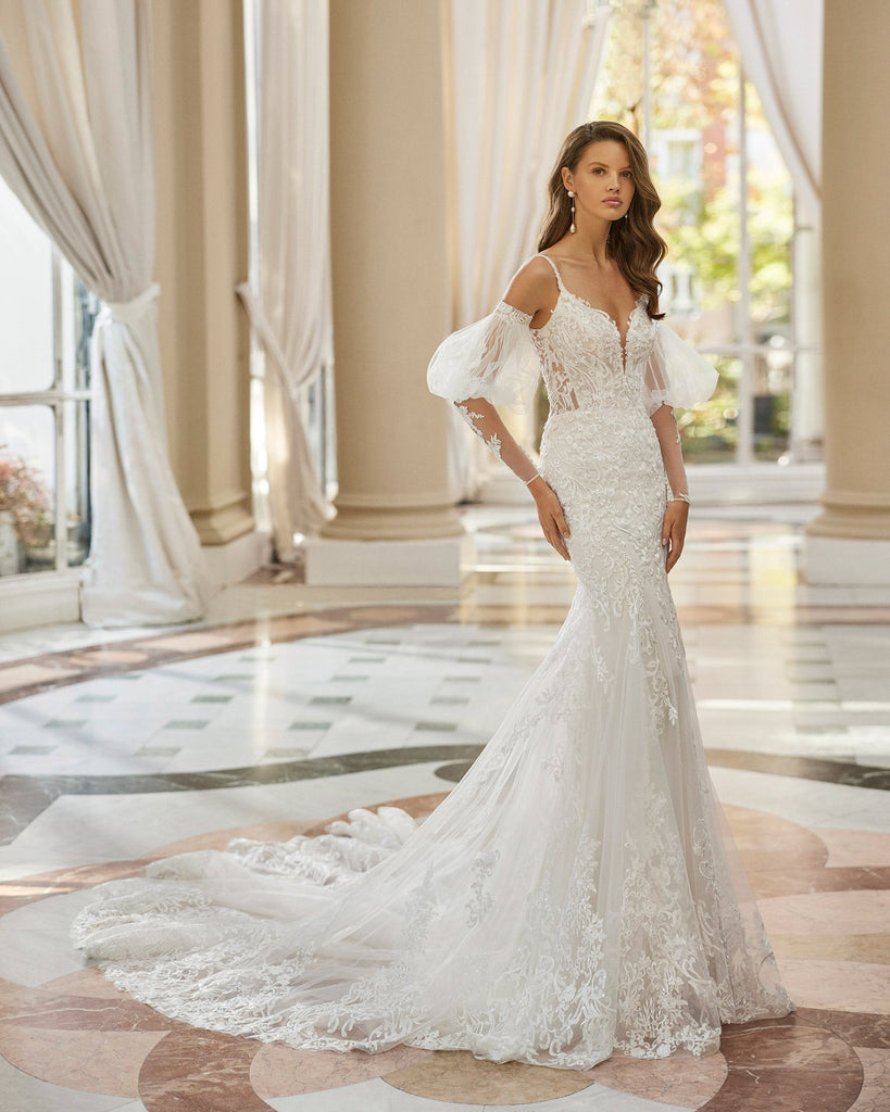 Ombra – Abito da sposa principessa con scollo quadrato